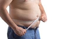 Man with large amounts of excess belly fat