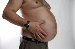 Man with too much belly fat